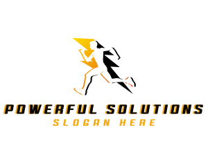 Running Lightning Athlete logo design