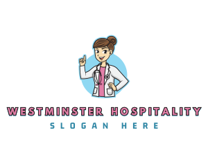 Female Doctor Stethoscope logo design