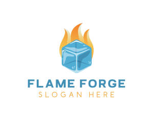 Ice Cube Fire logo design