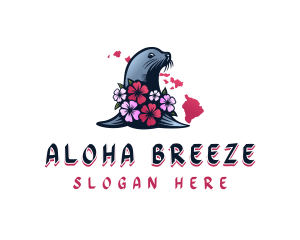 Hawaiian Floral Seal logo design