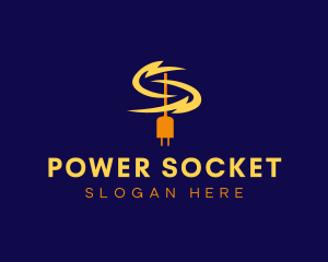 Lightning Electricity Socket logo