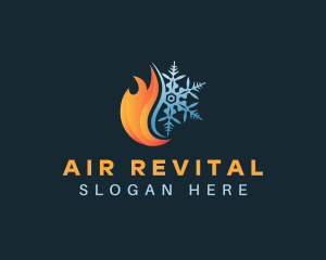 Snowflake Heat Flame logo design