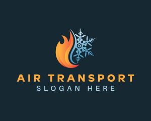 Snowflake Heat Flame logo design