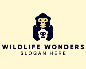 Wildlife Gorilla Animal logo design