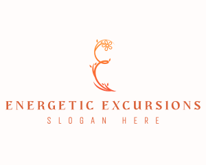 Floral Flower Letter E logo design