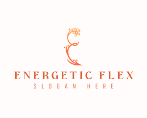 Floral Flower Letter E logo design