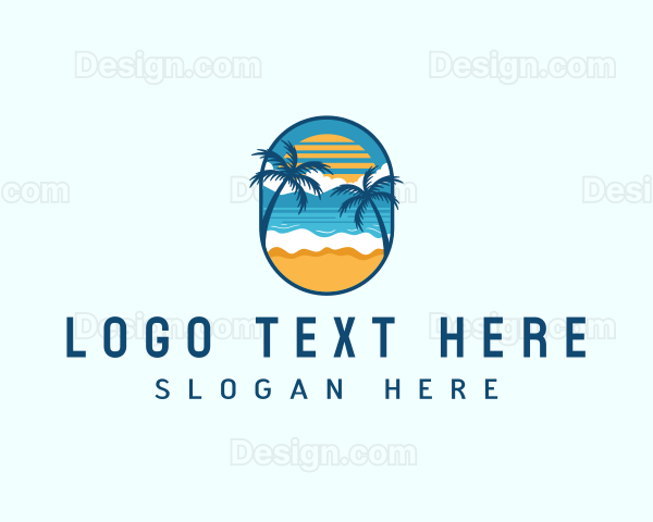 Beach Vacation Tropical Logo