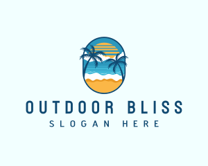 Beach Vacation Tropical logo design