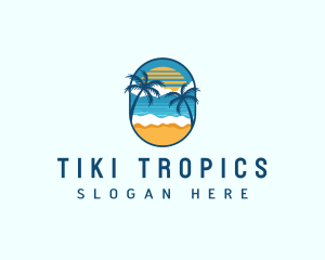 Beach Vacation Tropical logo design