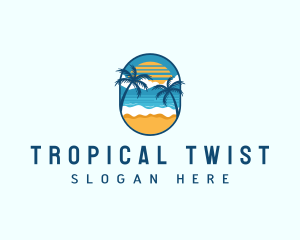 Beach Vacation Tropical logo design