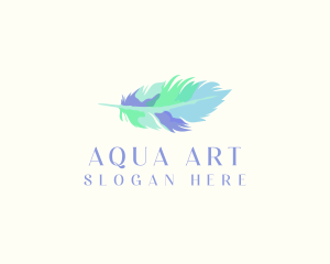 Watercolor Quill Feather logo