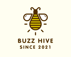 Honeybee Light Bulb  logo design