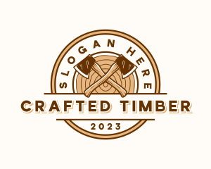 Axe Log Carpentry logo design