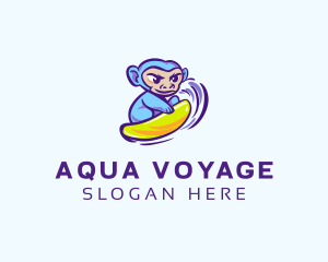 Monkey Wave Surfing logo design