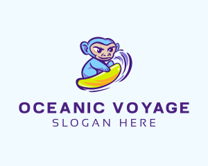 Monkey Wave Surfing logo design