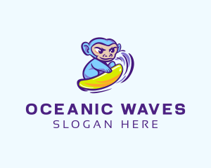 Monkey Wave Surfing logo design