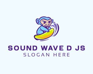 Monkey Wave Surfing logo design