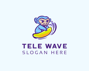 Monkey Wave Surfing logo design