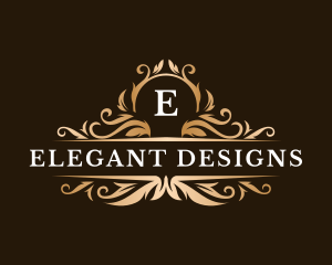 Floral Ornamental Crest logo design