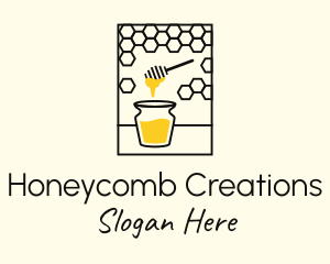 Honey Dipper Honeycomb  logo design