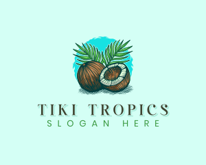 Tropical Coconut Palm logo design