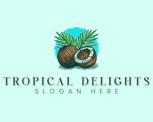 Tropical Coconut Palm logo design