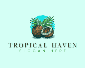 Tropical Coconut Palm logo design