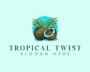 Tropical Coconut Palm logo design