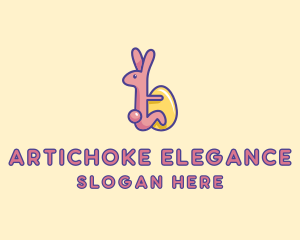 Easter Rabbit Egg  logo design