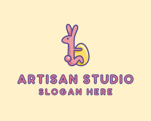 Easter Rabbit Egg  logo design