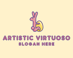 Easter Rabbit Egg  logo design