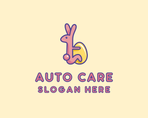 Easter Rabbit Egg  logo design