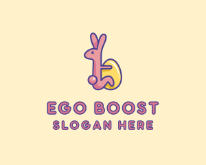 Easter Rabbit Egg  logo design