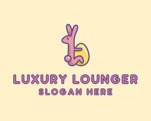 Easter Rabbit Egg  logo design