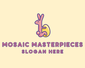 Easter Rabbit Egg  logo design