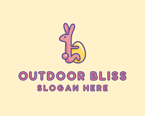 Easter Rabbit Egg  logo design