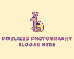 Easter Rabbit Egg  logo design