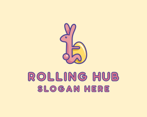 Easter Rabbit Egg  logo design