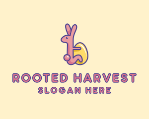 Easter Rabbit Egg  logo design