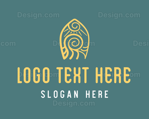 Surf Board Beach Wave Logo