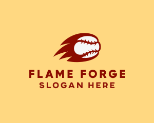 Flaming Red Baseball logo design