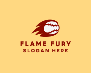 Flaming Red Baseball logo design