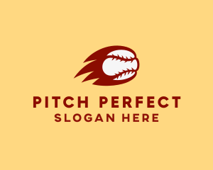 Flaming Red Baseball logo design