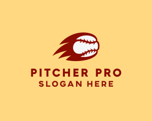 Flaming Red Baseball logo design