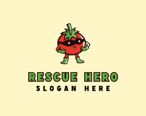 Tomato Mask Hero logo design