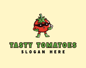 Tomato Mask Hero logo design