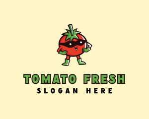 Tomato Mask Hero logo design