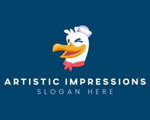 Sailor Nautical Seagull logo design