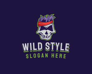 Bandana Skull Gaming logo design