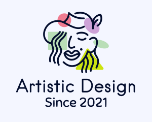 Artistic Woman Face logo design